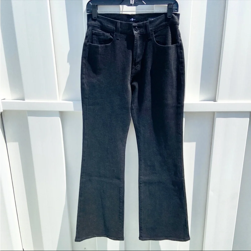 7 For All Mankind Jeans Womens 28 Black Riley Sneaker Boot Studded Bootcut Denim